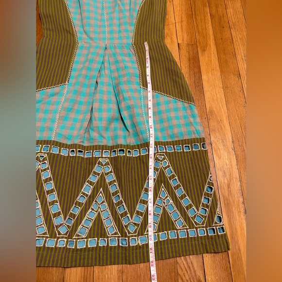 HD In Paris Anthropologie Eyelet Gingham A-Line Dress Women's Size 0. EUC - Picture 7 of 9